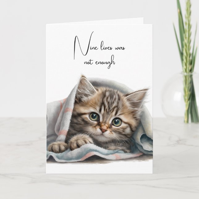 Carte Perte d'Animal Familier Chat sous une Couverture (Devant)