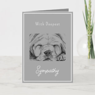 Carte Perte de animal chien Sympathie main gris dessinée