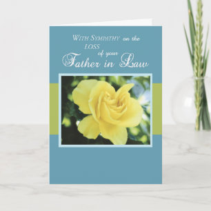 Carte Perte de beau-père avec Rose jaune, Sympathie
