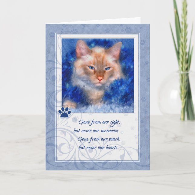Carte Perte de chat Siamese avec Blue Boa Pet Sympathie (Devant)
