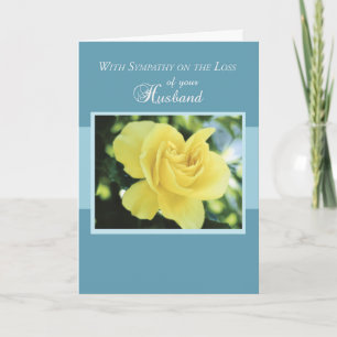 Carte Perte de mari avec Rose Jaune, Sympathie