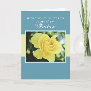 Carte Perte de père avec Rose Jaune, Sympathie