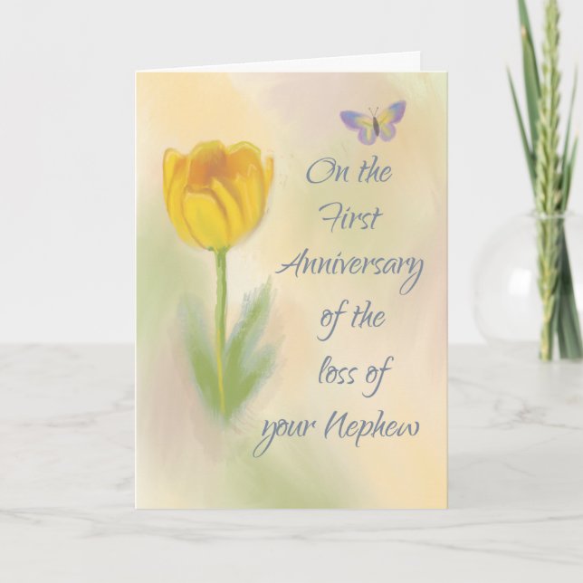 Carte Perte du 1er anniversaire de la fleur d'aquarelle  (Devant)