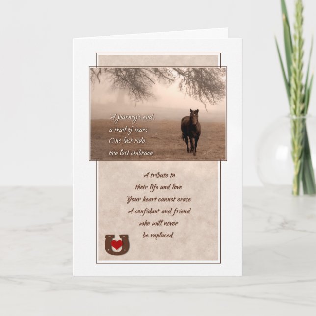 Carte Perte d'un cheval Sepia Hues Pet Sympathie (Devant)
