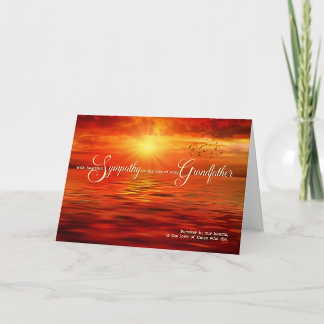 Carte Perte d'un grand-père Sympathy Sunset Ocean (Devant)