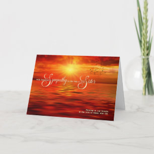 Carte Perte d'une soeur Sympathy Sunset Ocean