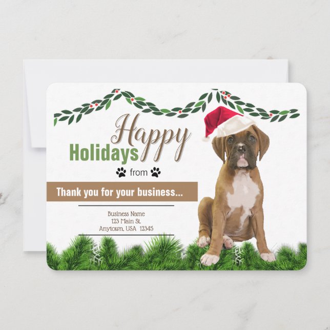 Carte Pet Business Noël Joyeux Fêtes (Devant)