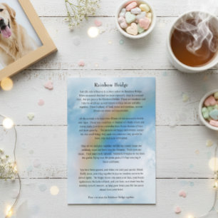 Carte Pet chien chat Rainbow Bridge Sympathie