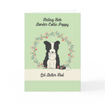 Pet Get Well Card pour Bordure Collie Puppy