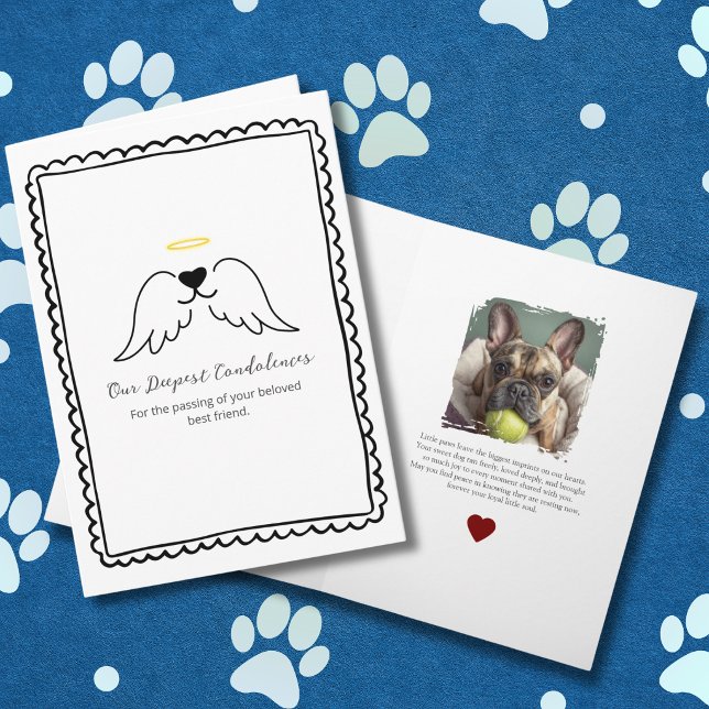 Carte Pet Loss Sympathy Dog Angel Wings Custom Photo (Créateur téléchargé)