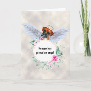 Carte Pet mémorial Boxe chien ailes d'ange chien poème