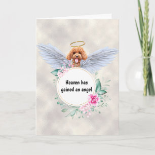Carte Pet mémorial caniche chien ailes d'ange poème