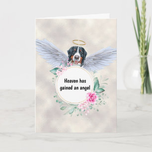 Carte Pet memorial chien de montagne ailes d'ange poème
