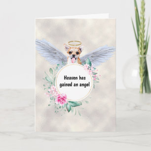 Carte Pet memorial Chihuahua chien ailes d'ange poème