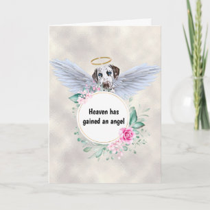 Carte Pet mémorial Dalmatien chien ailes d'ange poème