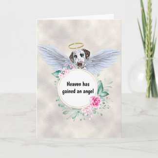 Carte Pet mémorial Dalmatien chien ailes d'ange poème