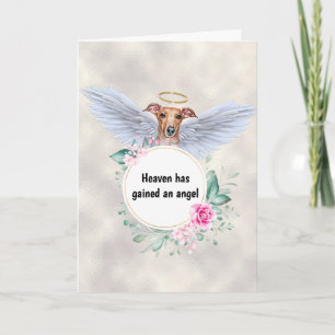 Carte Pet memorial Greyhound chien ailes d'ange poème