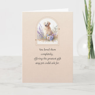 Carte Pet Sympathy Card Chig Flower Frame Series