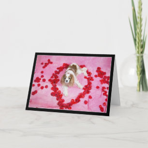 Carte Pétales de Rose et Cavalier King Charles Spa