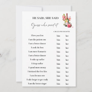 Carte Pétales il dit qu'elle a dit la douche nuptiale Ca