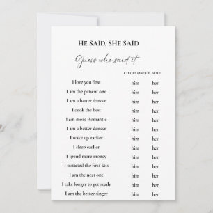 Carte Pétales il dit qu'elle a dit la douche nuptiale Ca