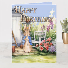 Carte Peter the Rabbit Garden Shed Joyeux anniversaire