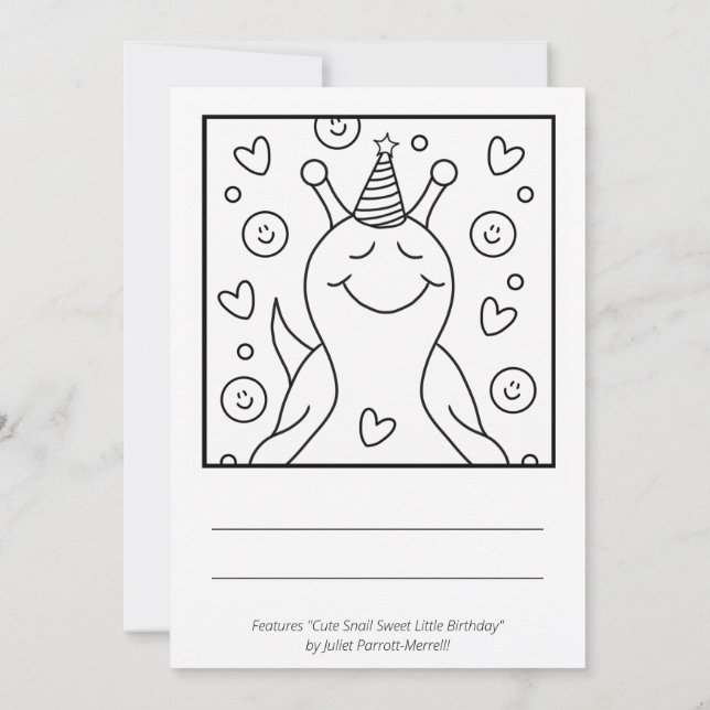Carte Petit Aiguille Douce Petit Anniversaire Coloration (Dos)