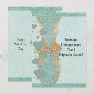 Carte Petit ami romantique Turquoise bleu Floral Vase Va
