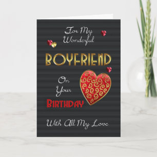Carte Petit Amis, Anniversaire Avec Effet Or Et Coeurs