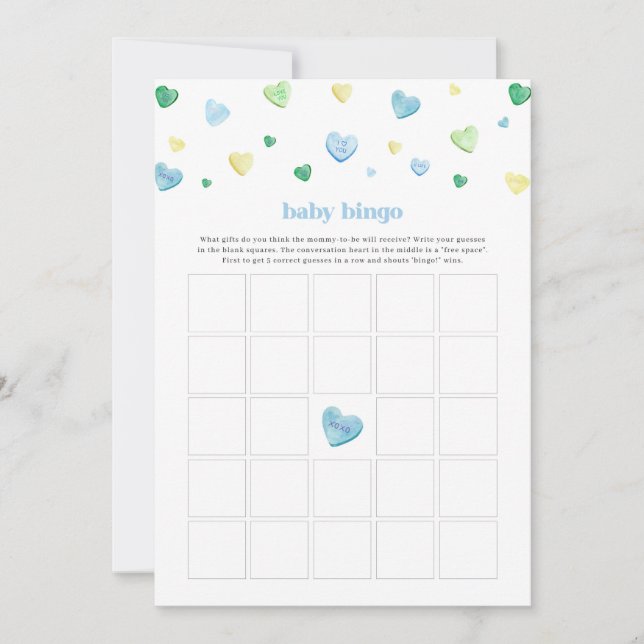 Carte Petit Amoureux Valentine Coeur Bingo Bingo Jeu (Devant)