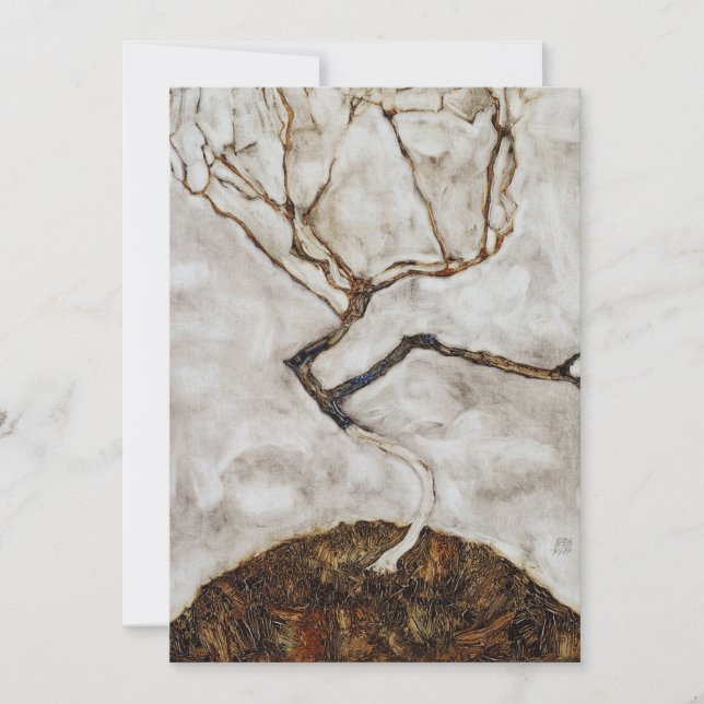 Carte Petit arbre à la fin de l'automne par Egon Schiele (Devant)
