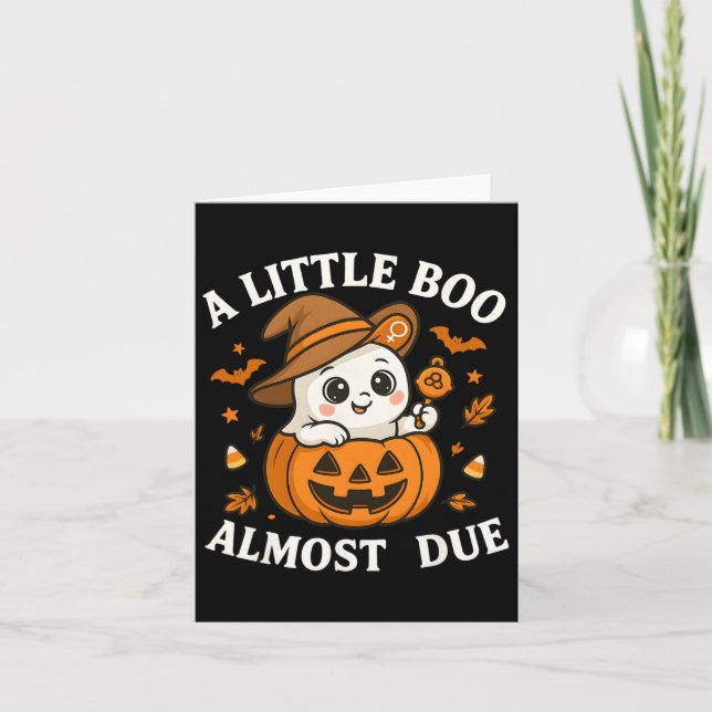 Carte Petit Bois Est Presque Dû Halloween Grossesse Reve (Devant)