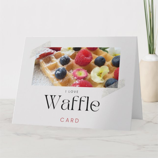 Carte Petit-Déjeuner De Fruits De gaufre Et De Framboise (Devant)