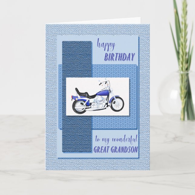 Carte Petit-fils, anniversaire de moto (Devant)