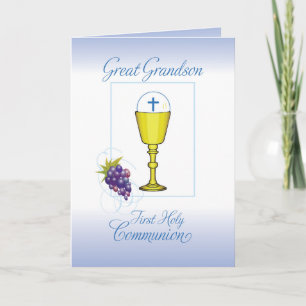 Carte Petit-fils faisant sa Première Communion, Calice a