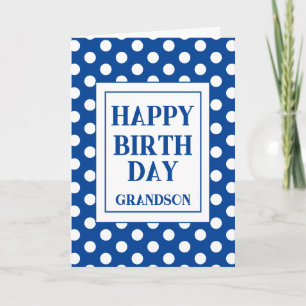 Carte Petit-fils Joyeux Anniversaire Blue Polka Dot