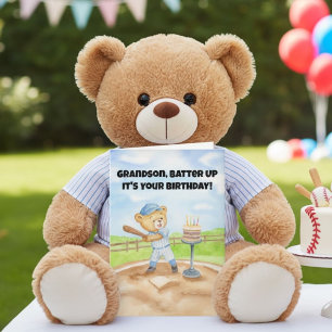 Carte Petit-fils Joyeux Anniversaire Ours en Peluche Bas
