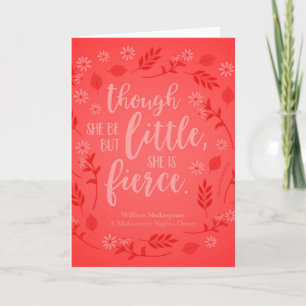 Carte Petit Floral Rouge Mais Fierce William Shakespeare