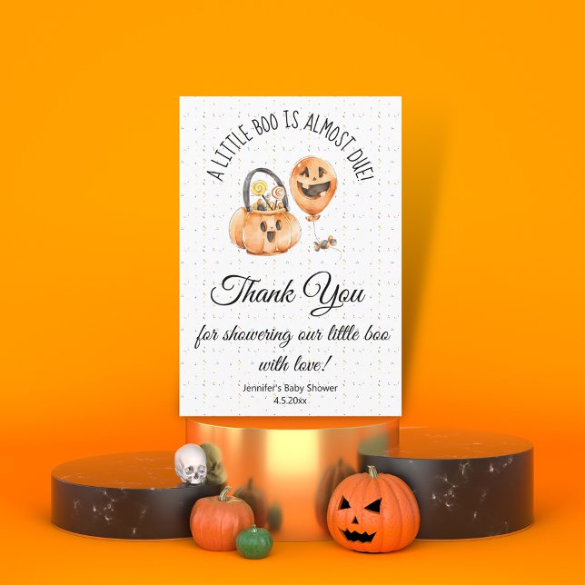 Carte petit garçon, baby shower halloween merci (Créateur téléchargé)