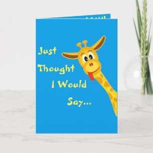 Carte Petit garçon Giraffe Anniversaire