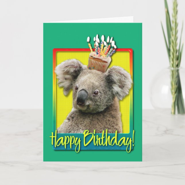 Carte Petit gâteau d'anniversaire - koala (Devant)