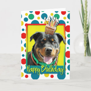 Carte Petit gâteau d'anniversaire - rottweiler -