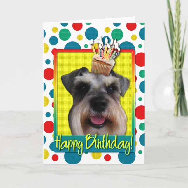 Carte Petit gâteau d'anniversaire - Schnauzer (Devant)