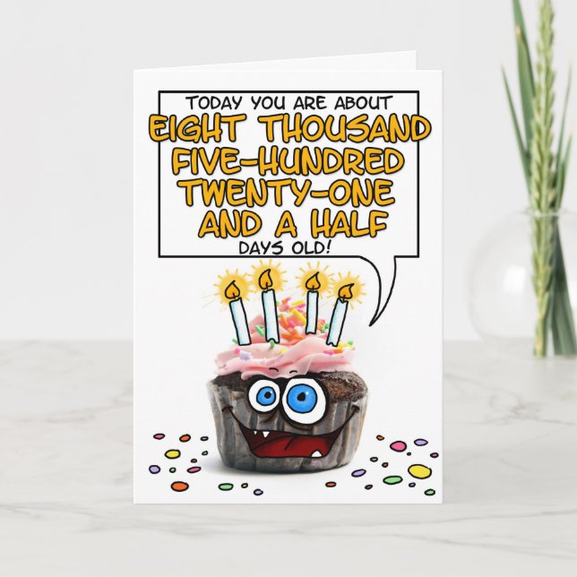 Carte Petit gâteau de joyeux anniversaire - 23 années (Devant)