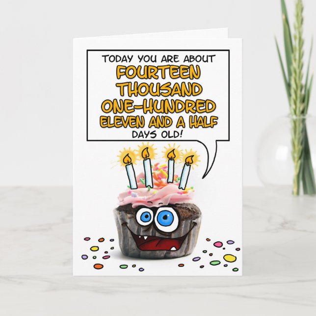 Carte Petit gâteau de joyeux anniversaire - 38 années (Devant)