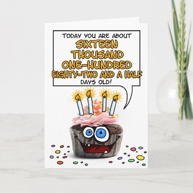 Carte Petit gâteau de joyeux anniversaire - 44 années (Devant)