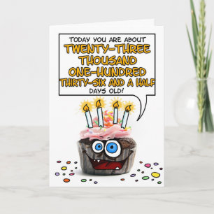 Carte Petit gâteau de joyeux anniversaire - 63 années