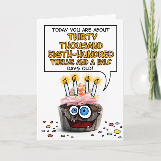 Carte Petit gâteau de joyeux anniversaire - 84 années (Devant)