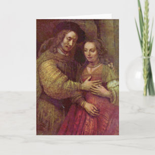Carte Petit groupe juif de jeune mariée par Rembrandt
