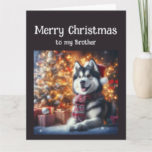 Carte Petit Husky chien animal de compagnie dans le frèr